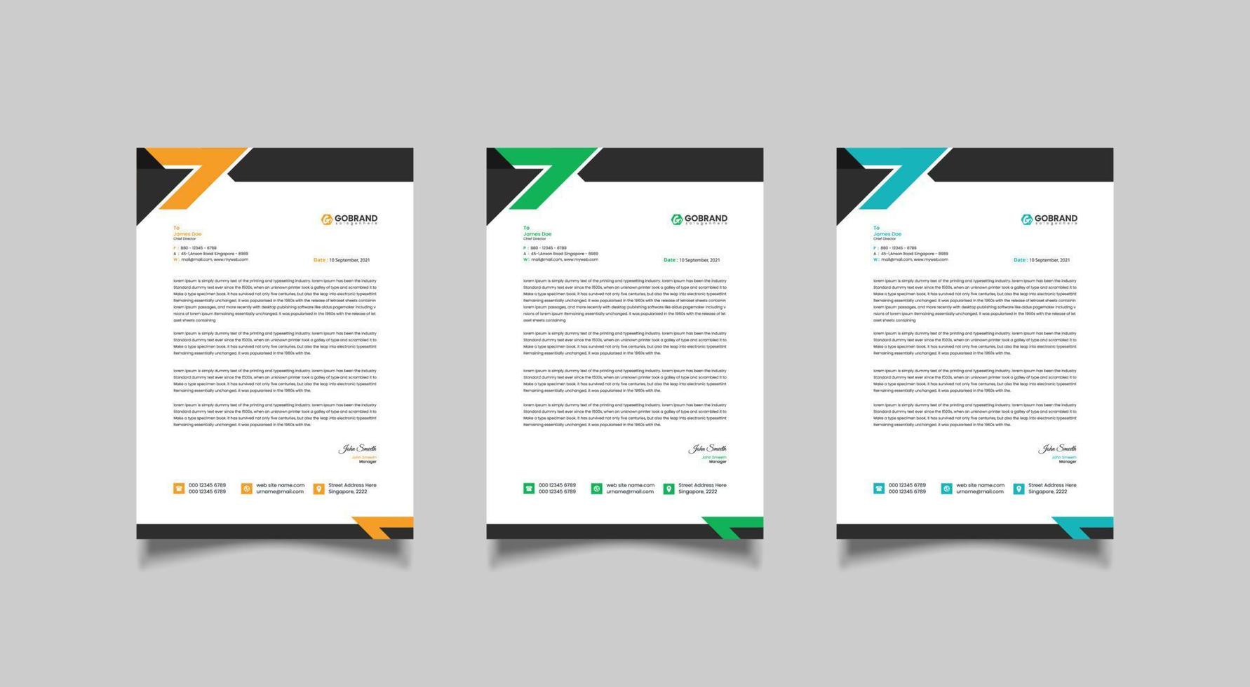 Minimal letterhead template design vector