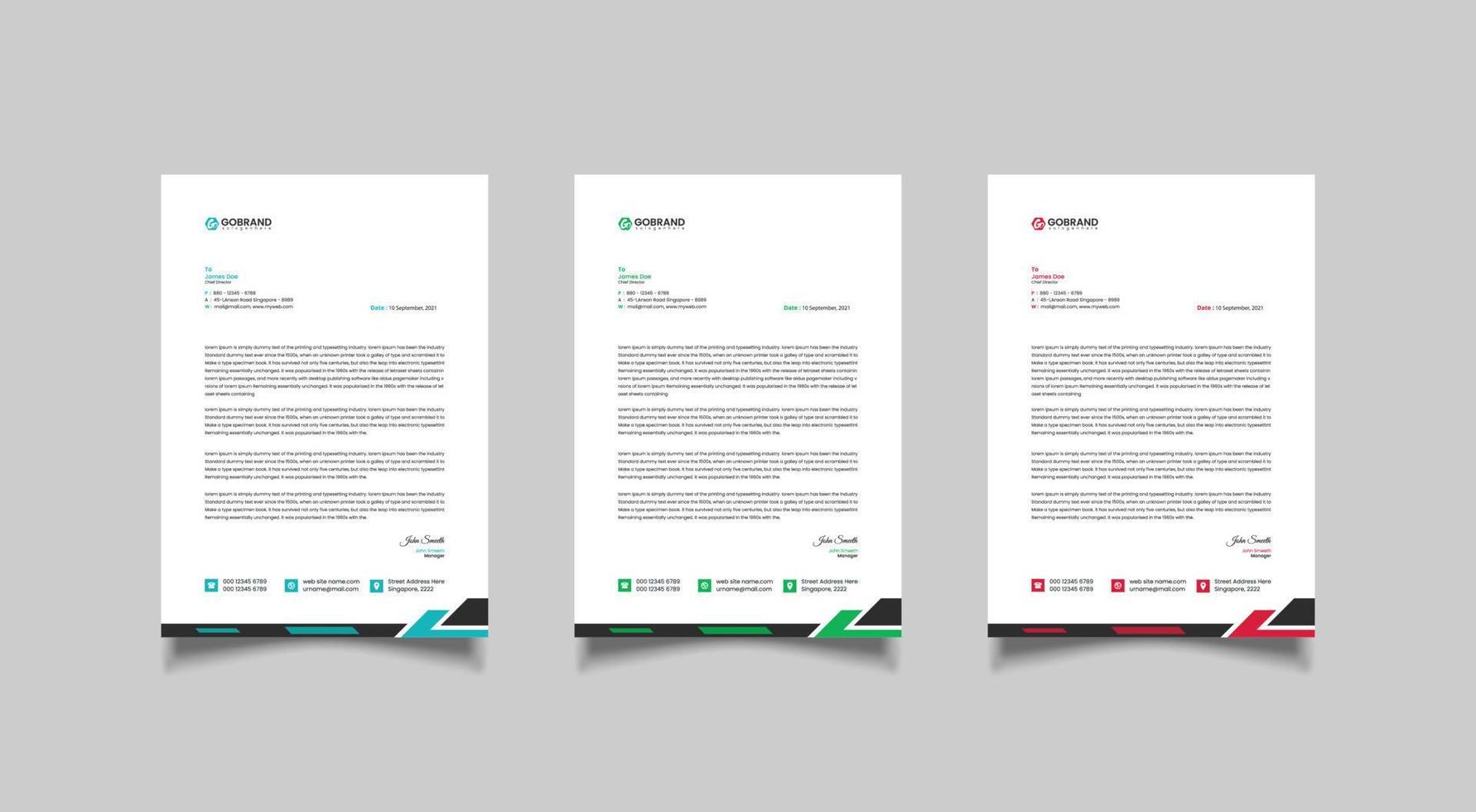 Minimal letterhead template design vector