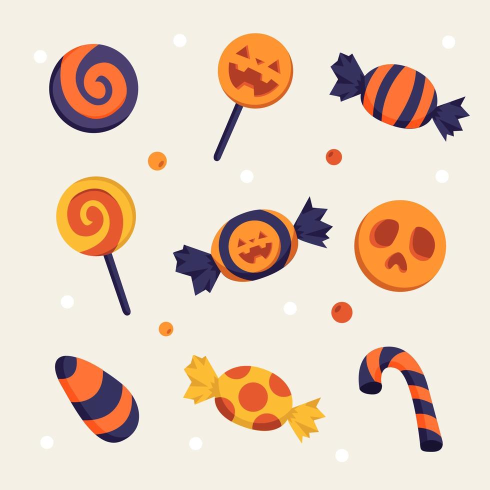 Set Candy Halloween Collection vector