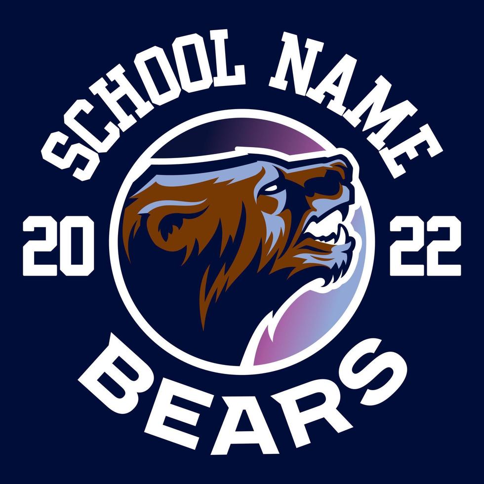 Grizzly bear mascot logo design vector with modern illustration concept style for badge, emblem and tshirt printing.