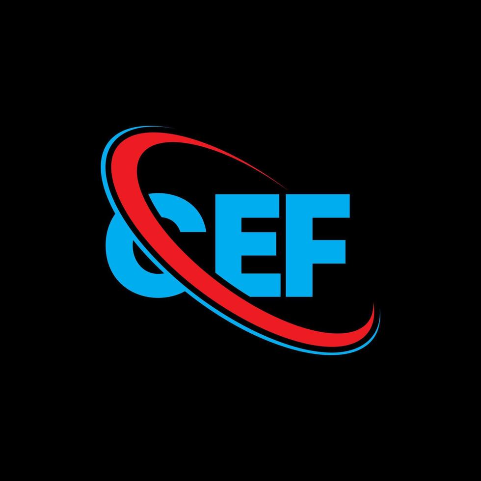 logotipo cefe. letra cefe. diseño del logotipo de la letra cef. logotipo de cef de iniciales vinculado con círculo y logotipo de monograma en mayúsculas. tipografía cef para tecnología, negocios y marca inmobiliaria. vector