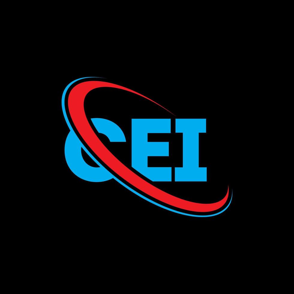 logotipo cei. carta cei. diseño del logotipo de la letra cei. Iniciales logo cei enlazado con círculo y logo monograma en mayúsculas. tipografía cei para tecnología, negocios y marca inmobiliaria. vector