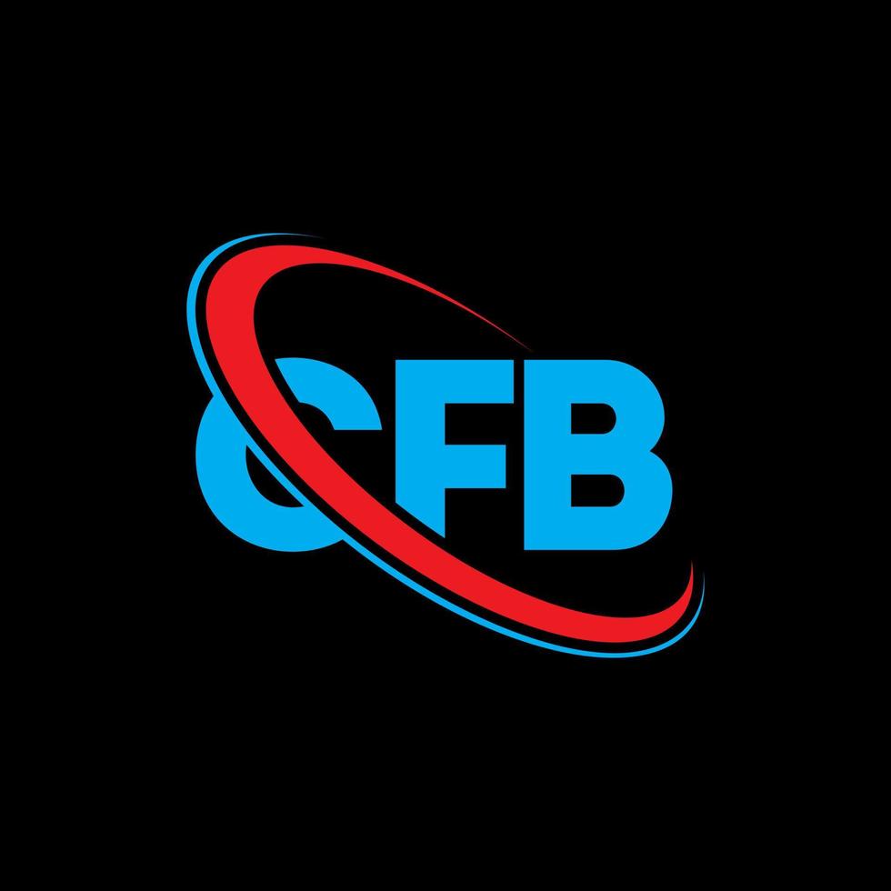 logotipo de CFB. carta cfb. diseño del logotipo de la letra cfb. logotipo de iniciales cfb vinculado con círculo y logotipo de monograma en mayúsculas. tipografía cfb para tecnología, negocios y marca inmobiliaria. vector