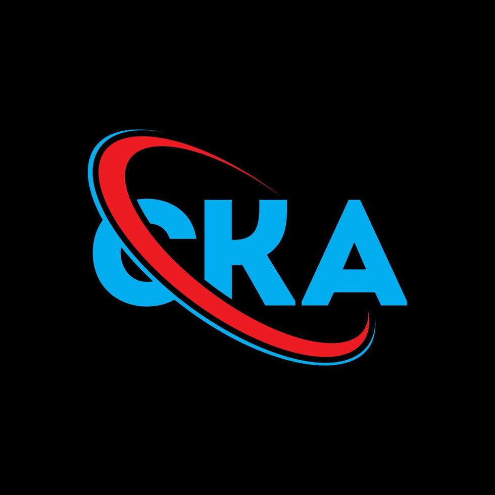 logotipo de cka. letra cka. diseño del logotipo de la letra cka. logotipo de las iniciales cka vinculado con un círculo y un logotipo de monograma en mayúsculas. tipografía cka para tecnología, negocios y marca inmobiliaria. vector