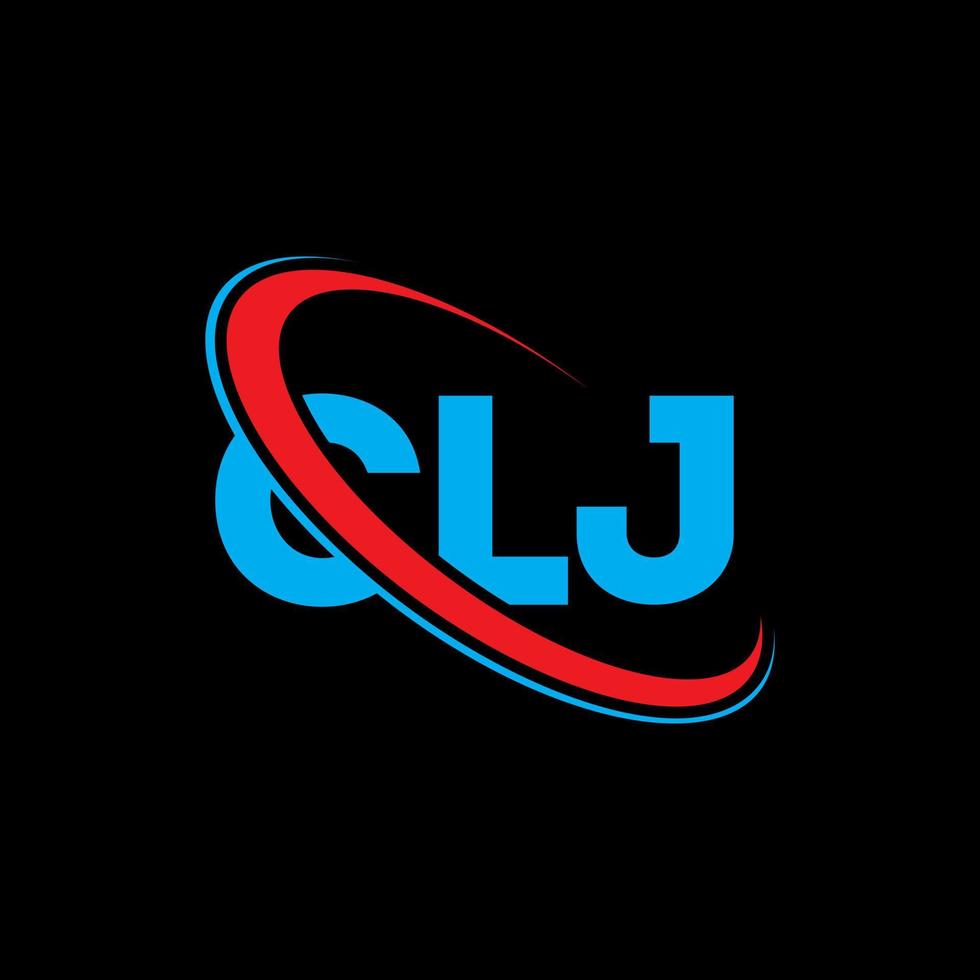 logotipo de cj. carta clj. diseño del logotipo de la letra clj. logotipo de las iniciales clj vinculado con el círculo y el logotipo del monograma en mayúsculas. tipografía clj para tecnología, negocios y marca inmobiliaria. vector