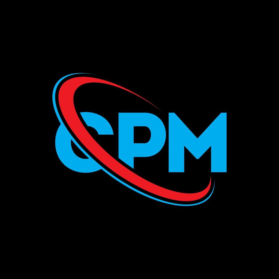 CPM logo. CPM letter. CPM letter logo design. Initials CPM logo linked with circle and uppercase monogram logo. CPM typography for technology, business and real estate brand. vector