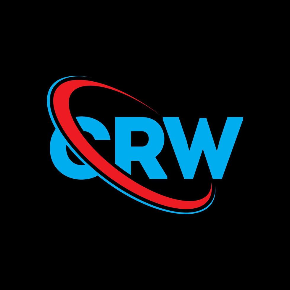 logotipo de la cuadrilla. carta de crw. diseño del logotipo de la letra crw. logotipo de crw de iniciales vinculado con círculo y logotipo de monograma en mayúsculas. tipografía crw para tecnología, negocios y marca inmobiliaria. vector