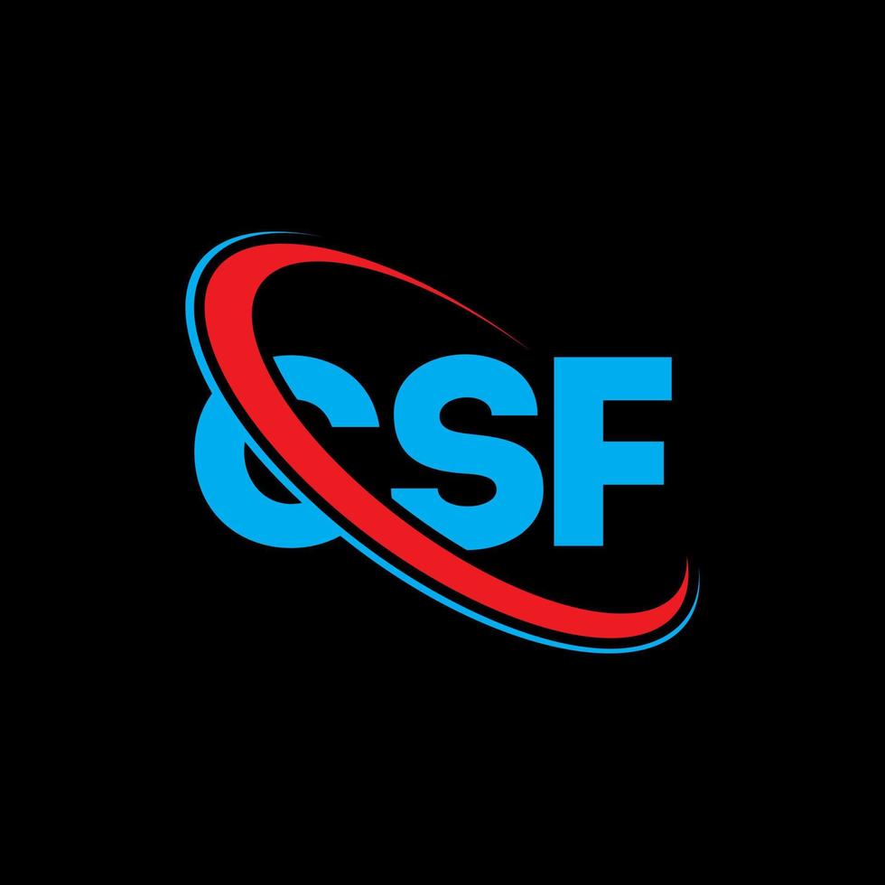 logotipo de csf. carta csf. diseño del logotipo de la letra csf. logotipo de iniciales csf vinculado con círculo y logotipo de monograma en mayúsculas. tipografía csf para tecnología, negocios y marca inmobiliaria. vector