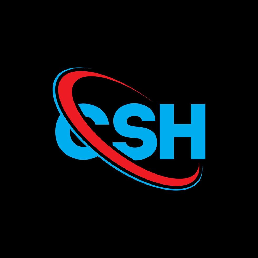 logotipo de csh. carta csh. diseño del logotipo de la letra csh. Logotipo de las iniciales csh vinculado con un círculo y un logotipo de monograma en mayúsculas. tipografía csh para tecnología, negocios y marca inmobiliaria. vector