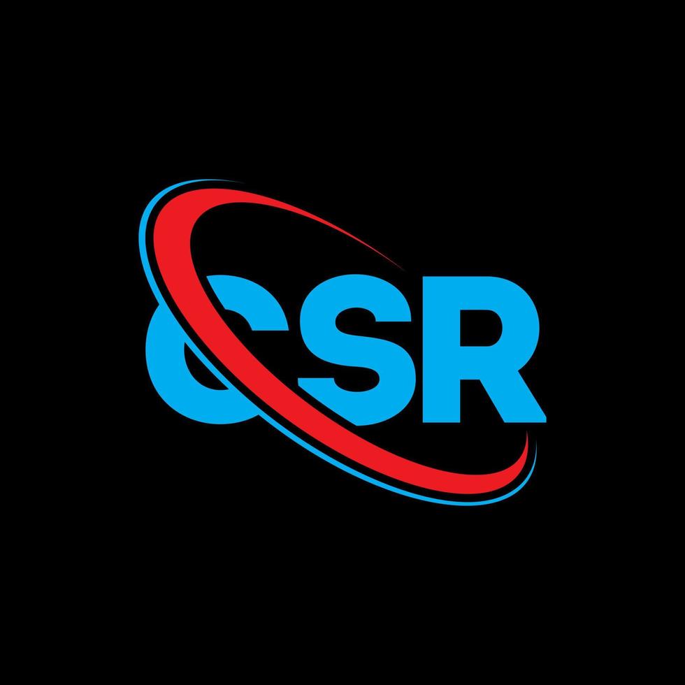 CSR logo. CSR letter. CSR letter logo design. Initials CSR logo linked with circle and uppercase monogram logo. CSR typography for technology, business and real estate brand. vector