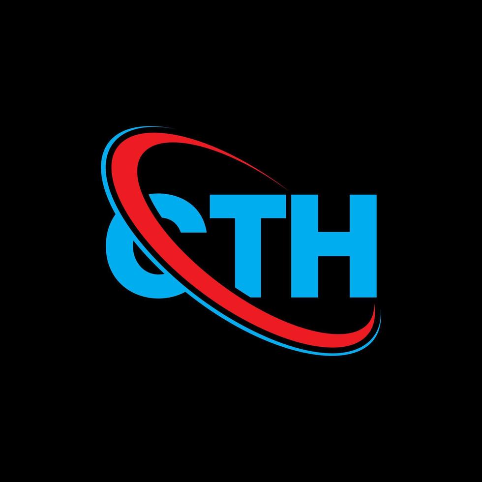 logotipo de cth. c-ésima letra. diseño del logotipo de la letra cth. logotipo de las iniciales cth vinculado con un círculo y un logotipo de monograma en mayúsculas. tipografía cth para tecnología, negocios y marca inmobiliaria. vector