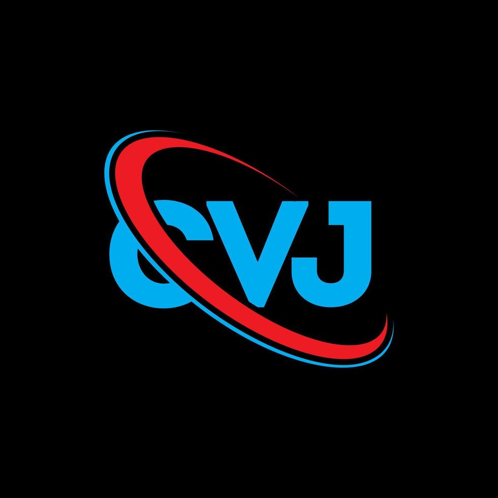 logotipo cvj. carta cvj. diseño del logotipo de la letra cvj. logotipo de iniciales cvj vinculado con círculo y logotipo de monograma en mayúsculas. tipografía cvj para tecnología, negocios y marca inmobiliaria. vector