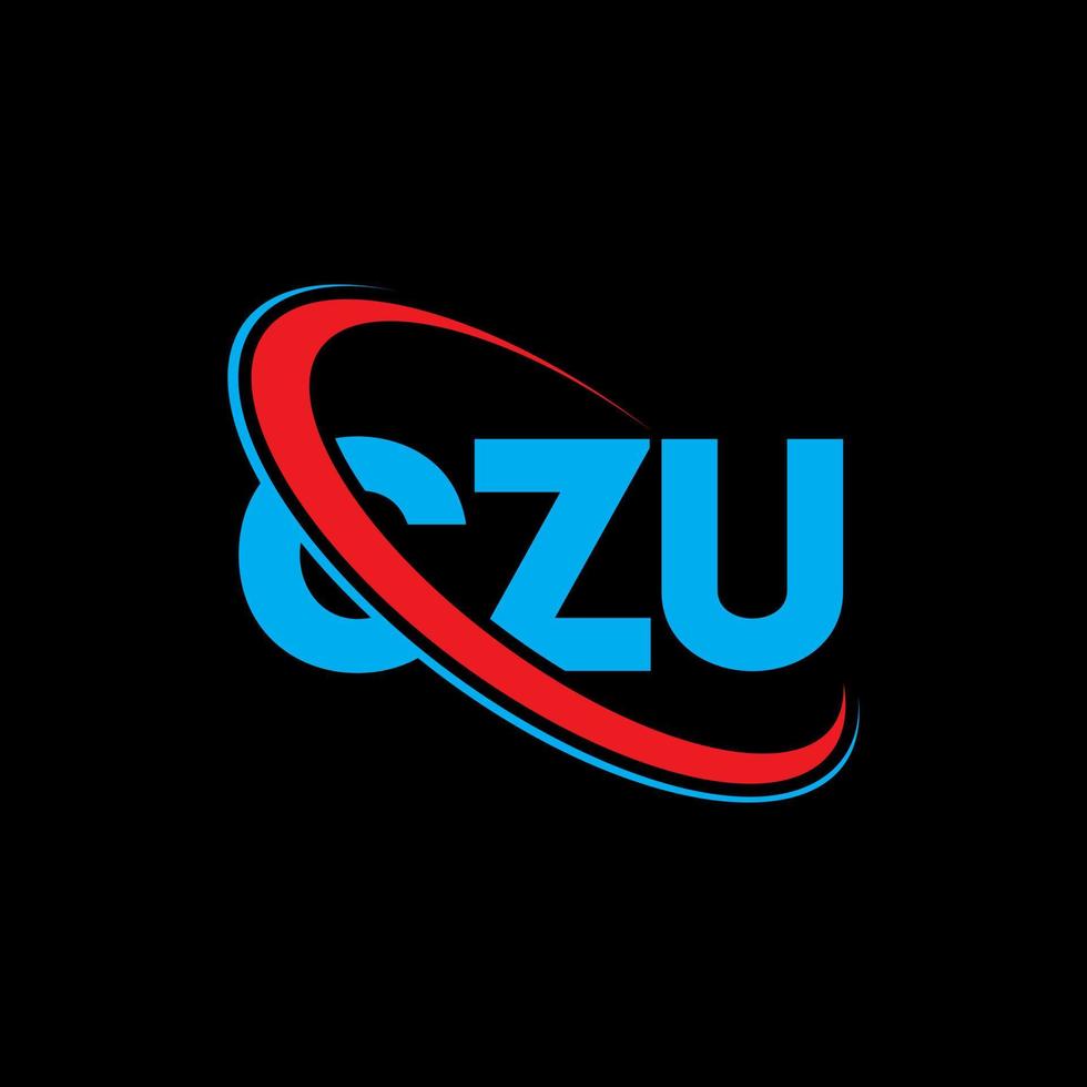 logotipo de czu. carta czu. diseño del logotipo de la letra czu. logotipo de las iniciales czu vinculado con el círculo y el logotipo del monograma en mayúsculas. tipografía czu para tecnología, negocios y marca inmobiliaria. vector