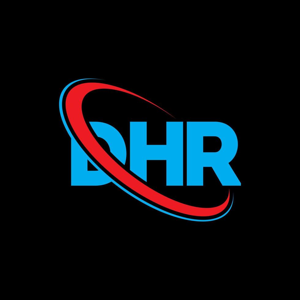 DHR logo. DHR letter. DHR letter logo design. Initials DHR logo linked with circle and uppercase monogram logo. DHR typography for technology, business and real estate brand. vector