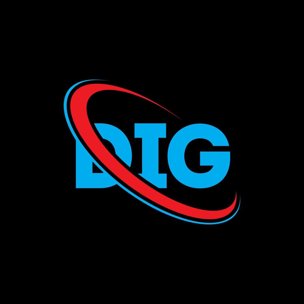 DIG logo. DIG letter. DIG letter logo design. Initials DIG logo linked with circle and uppercase monogram logo. DIG typography for technology, business and real estate brand. vector