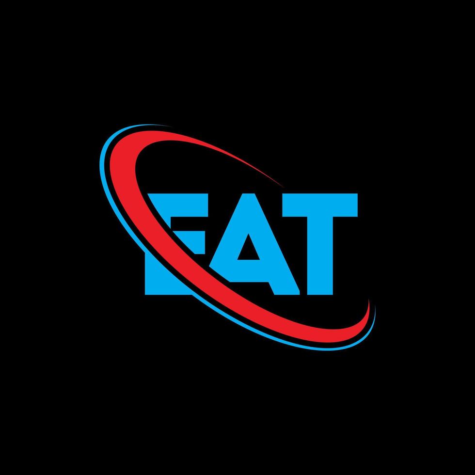 EAT logo. EAT letter. EAT letter logo design. Initials EAT logo linked with circle and uppercase monogram logo. EAT typography for technology, business and real estate brand. vector