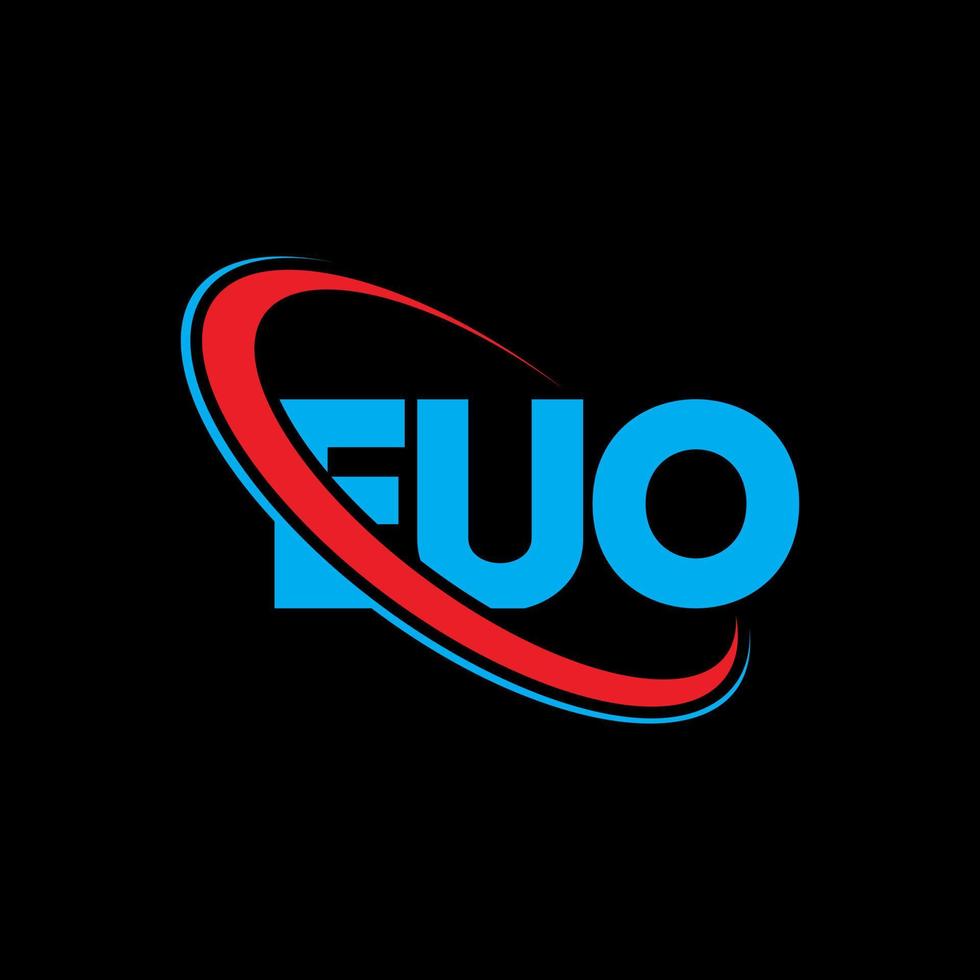 EUO logo. EUO letter. EUO letter logo design. Initials EUO logo linked with circle and uppercase monogram logo. EUO typography for technology, business and real estate brand. vector