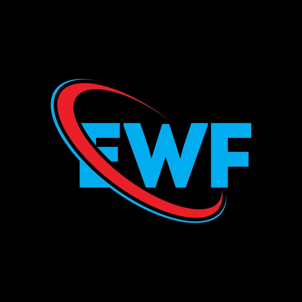 logotipo de la ef. letra ef. diseño del logotipo de la letra ewf. logotipo de iniciales ewf vinculado con círculo y logotipo de monograma en mayúsculas. tipografía ewf para tecnología, negocios y marca inmobiliaria. vector