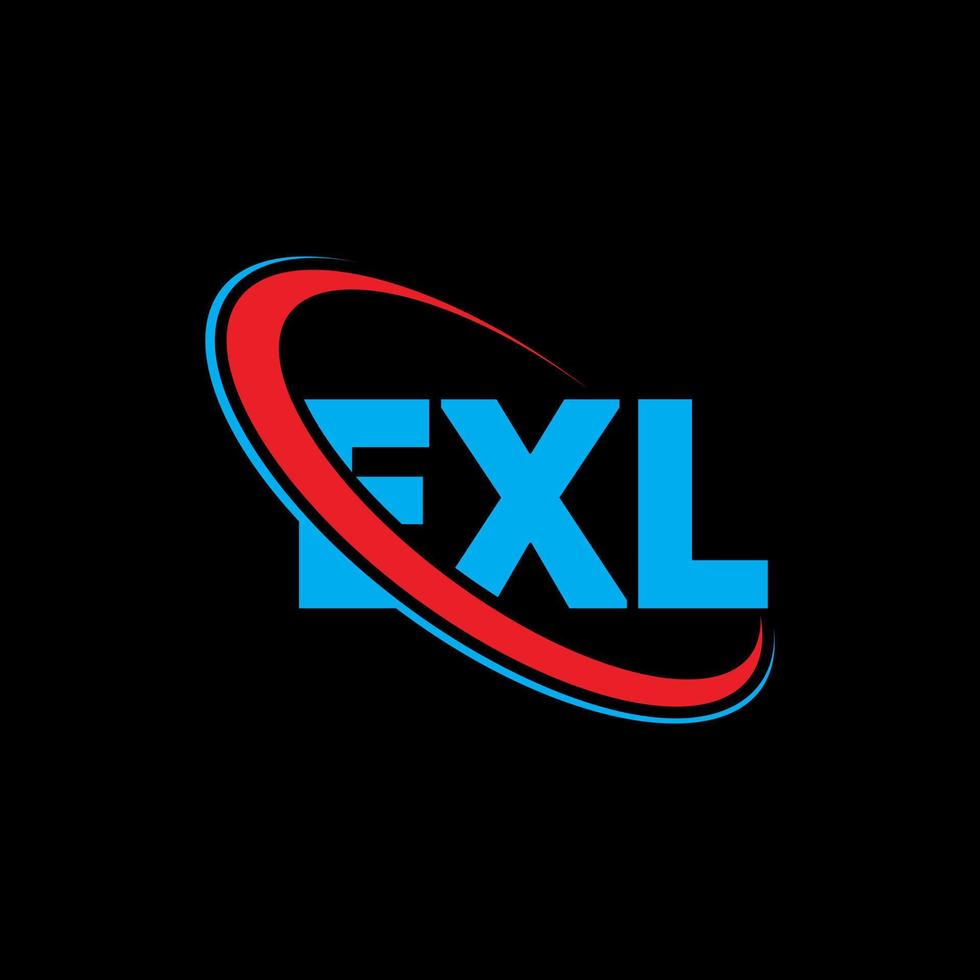 EXL logo. EXL letter. EXL letter logo design. Initials EXL logo linked with circle and uppercase monogram logo. EXL typography for technology, business and real estate brand. vector