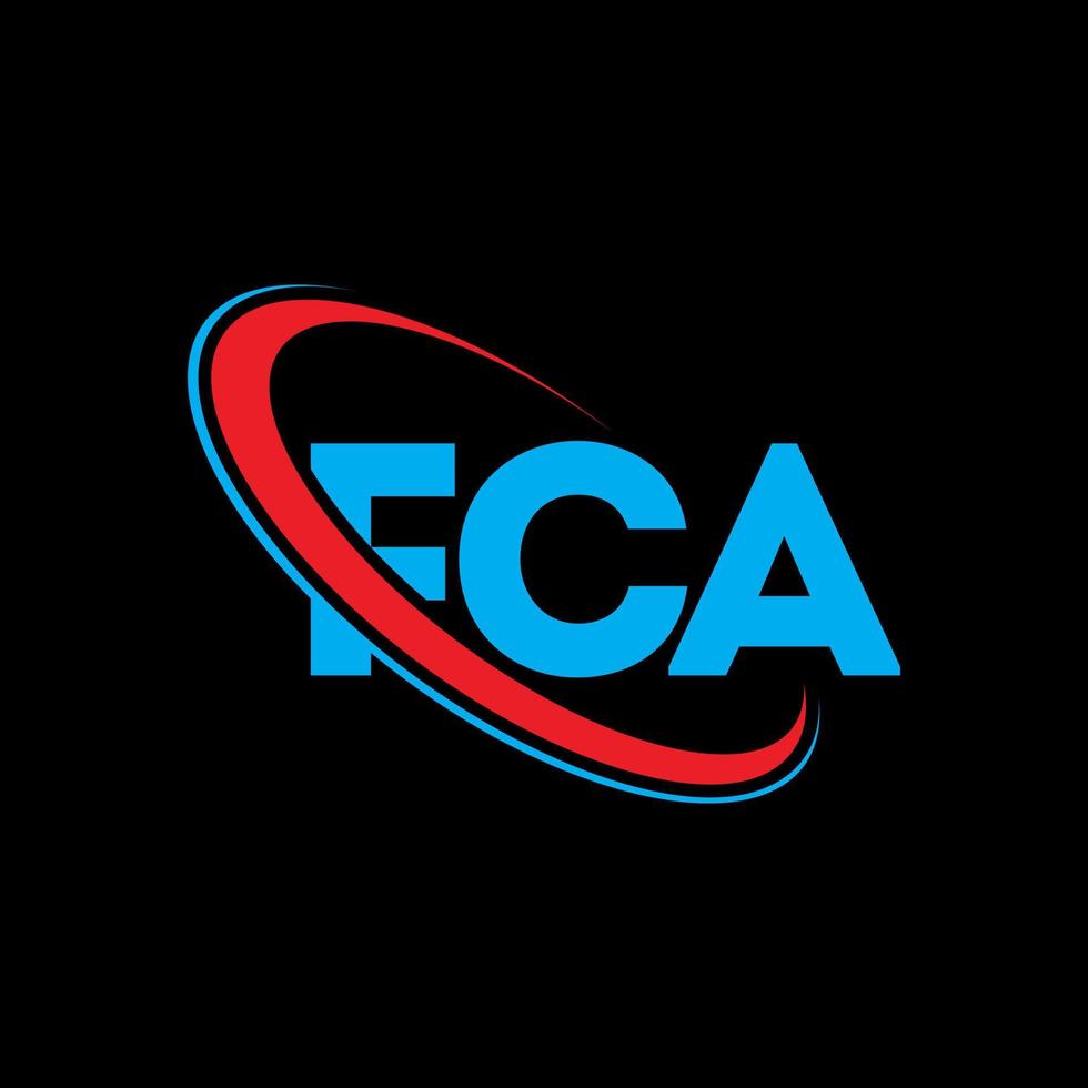 FCA logo. FCA letter. FCA letter logo design. Initials FCA logo linked with circle and uppercase monogram logo. FCA typography for technology, business and real estate brand. vector