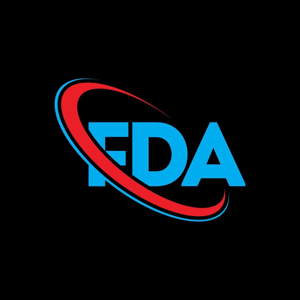 FDA logo. FDA letter. FDA letter logo design. Initials FDA logo linked with circle and uppercase monogram logo. FDA typography for technology, business and real estate brand. vector