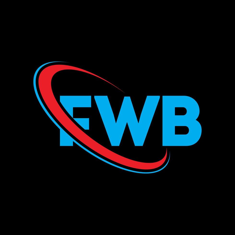 FWB logo. FWB letter. FWB letter logo design. Initials FWB logo linked with circle and uppercase monogram logo. FWB typography for technology, business and real estate brand. vector