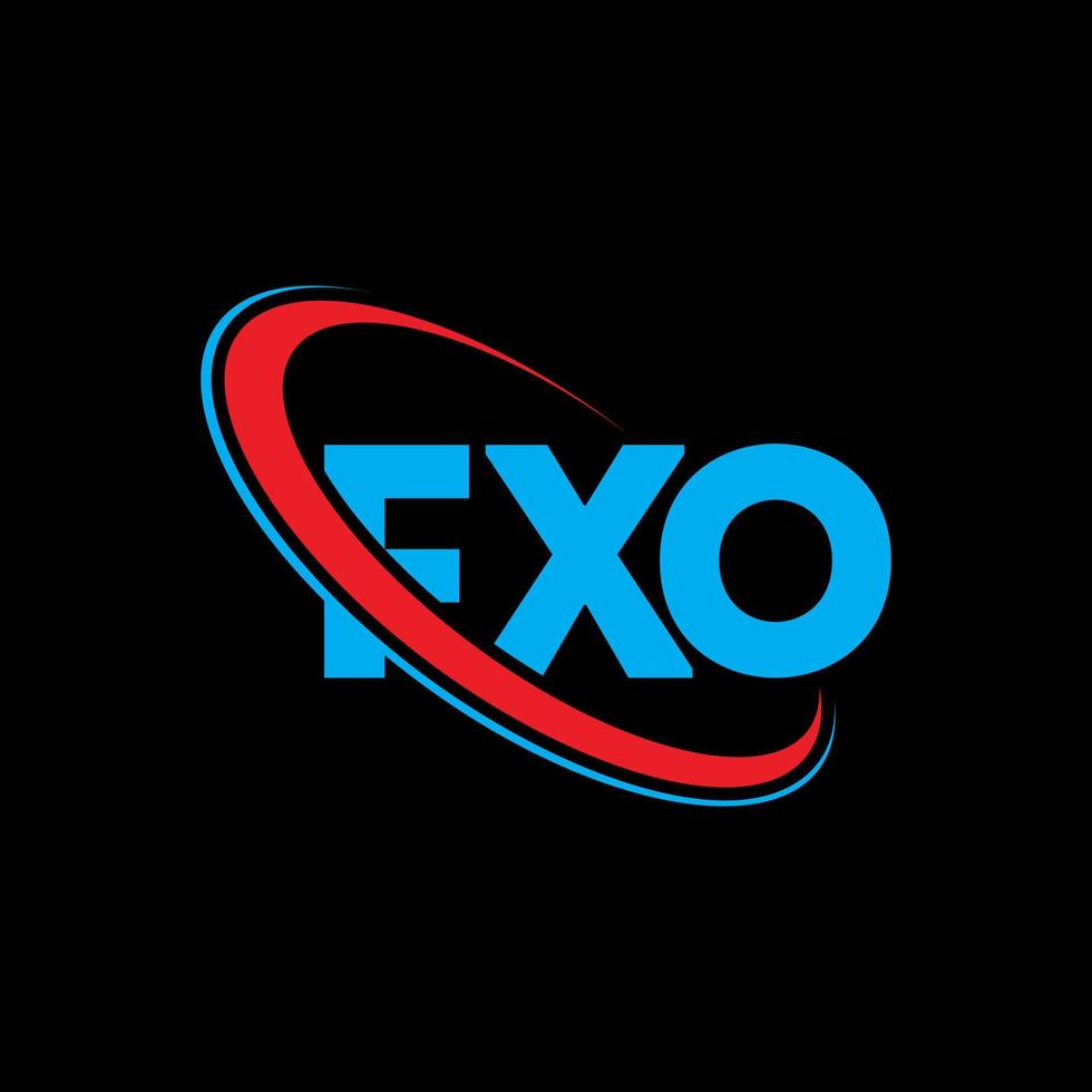 FXO logo. FXO letter. FXO letter logo design. Initials FXO logo linked with circle and uppercase monogram logo. FXO typography for technology, business and real estate brand. vector