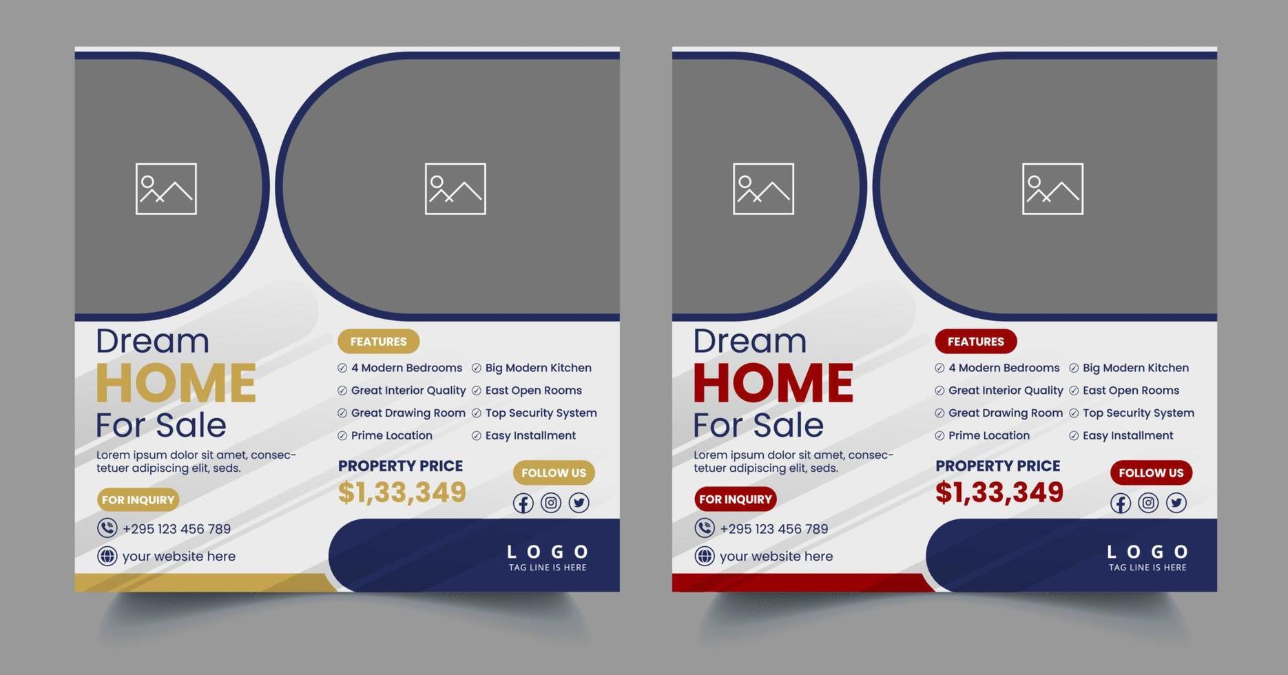 Real estate social media marketing template 9629303 Vector Art at Vecteezy