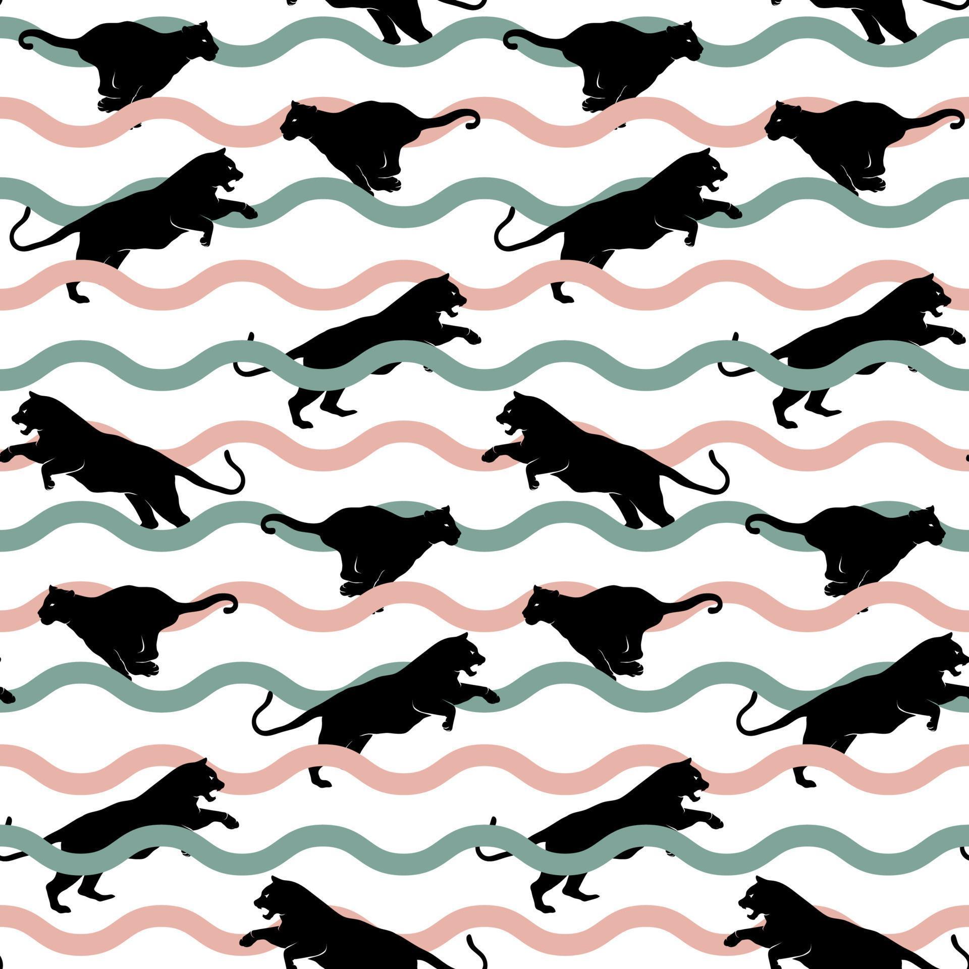 black panther seamless pattern vector illustration 9629304 Vector Art