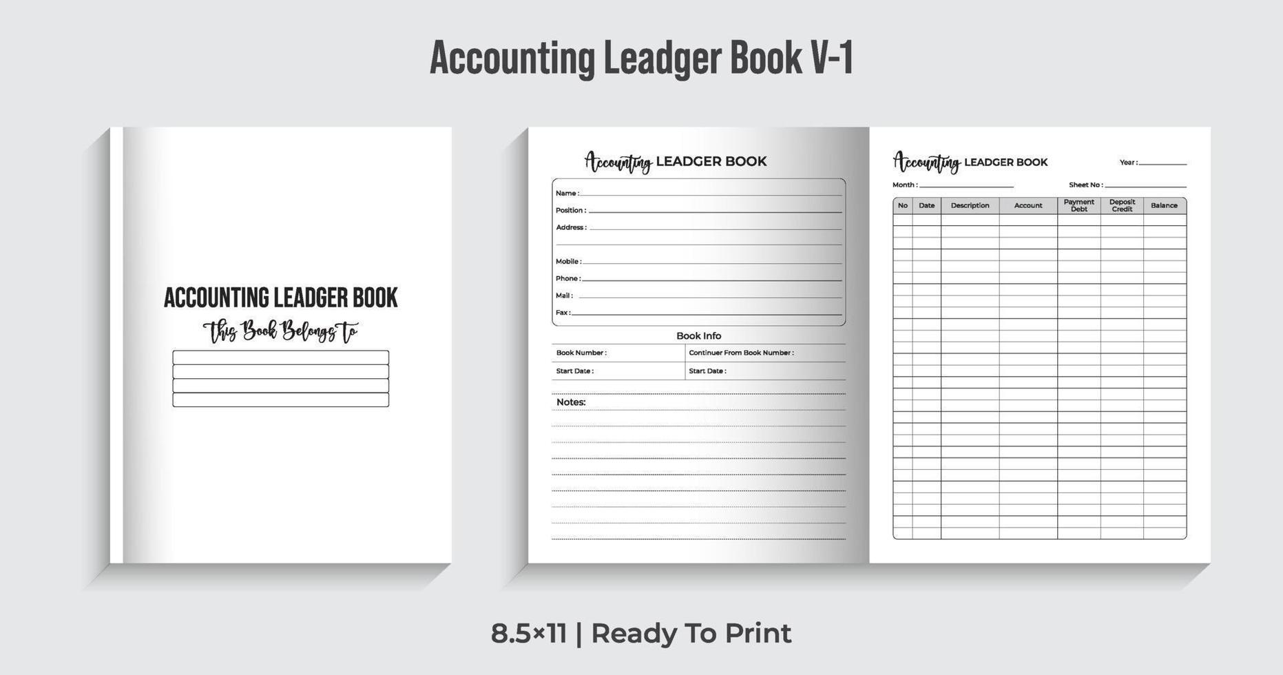 Accounting Ledger Logbook, Accounting Record Book Pro Download vector