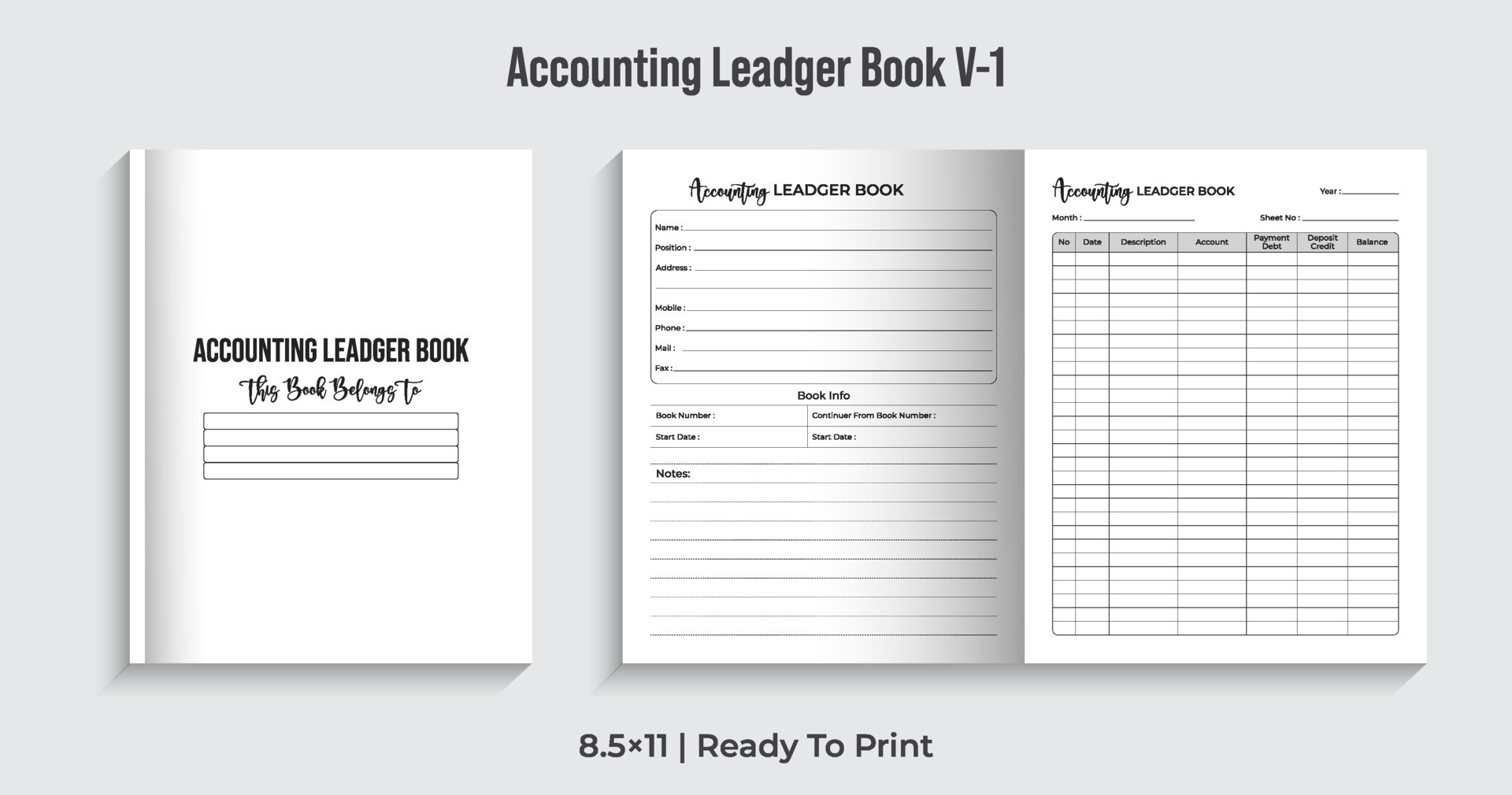 Accounting Ledger Logbook, Accounting Record Book Pro Download 9629311