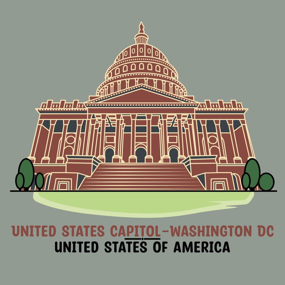 us capitol building washington dc vector