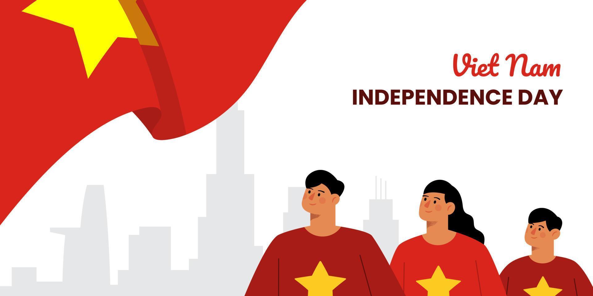 concepto del día de la independencia de vietnam en diseño plano vector