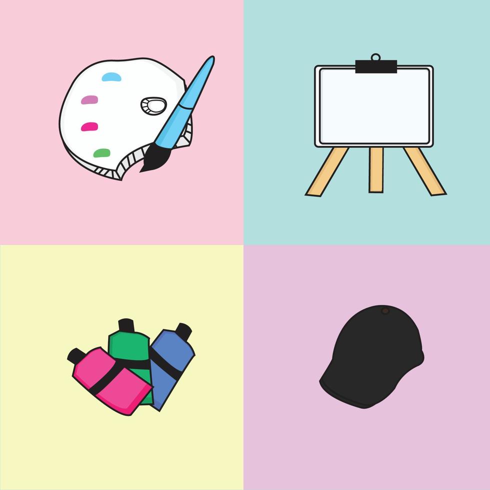 cute icon for painting tools, flat style vector