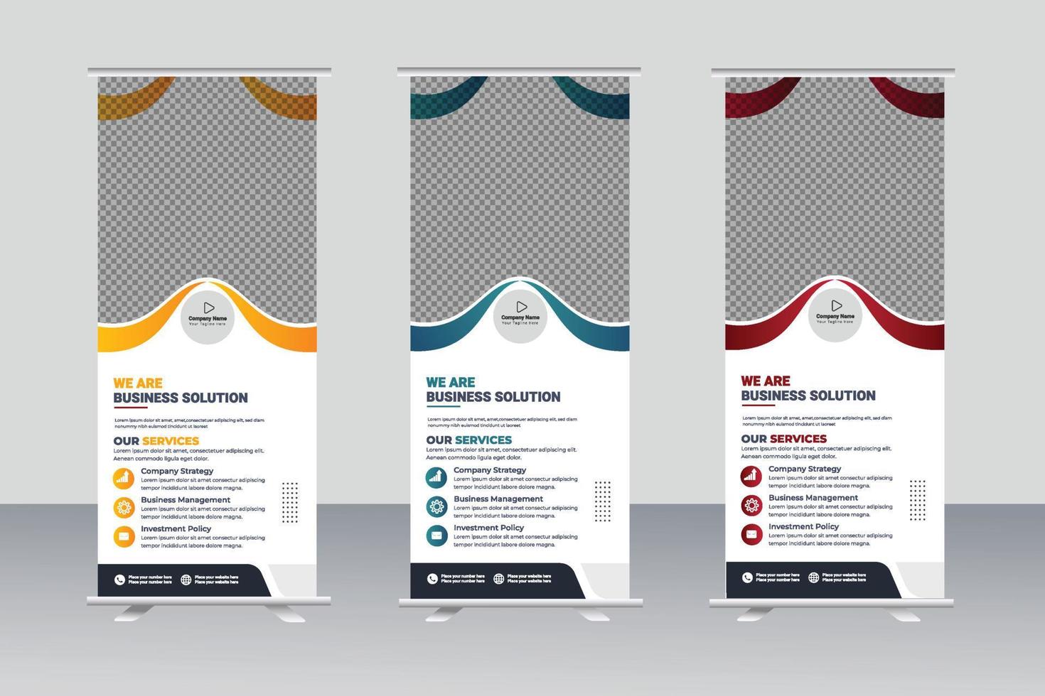 Simple corporate rollup banner template vector