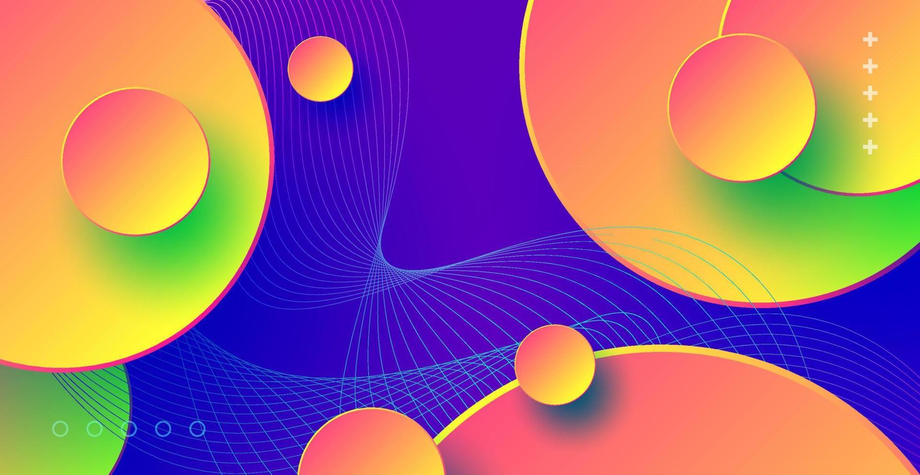 fondo geométrico abstracto. plantilla de gradiente de color, fondo borroso con círculos de gradiente. vector