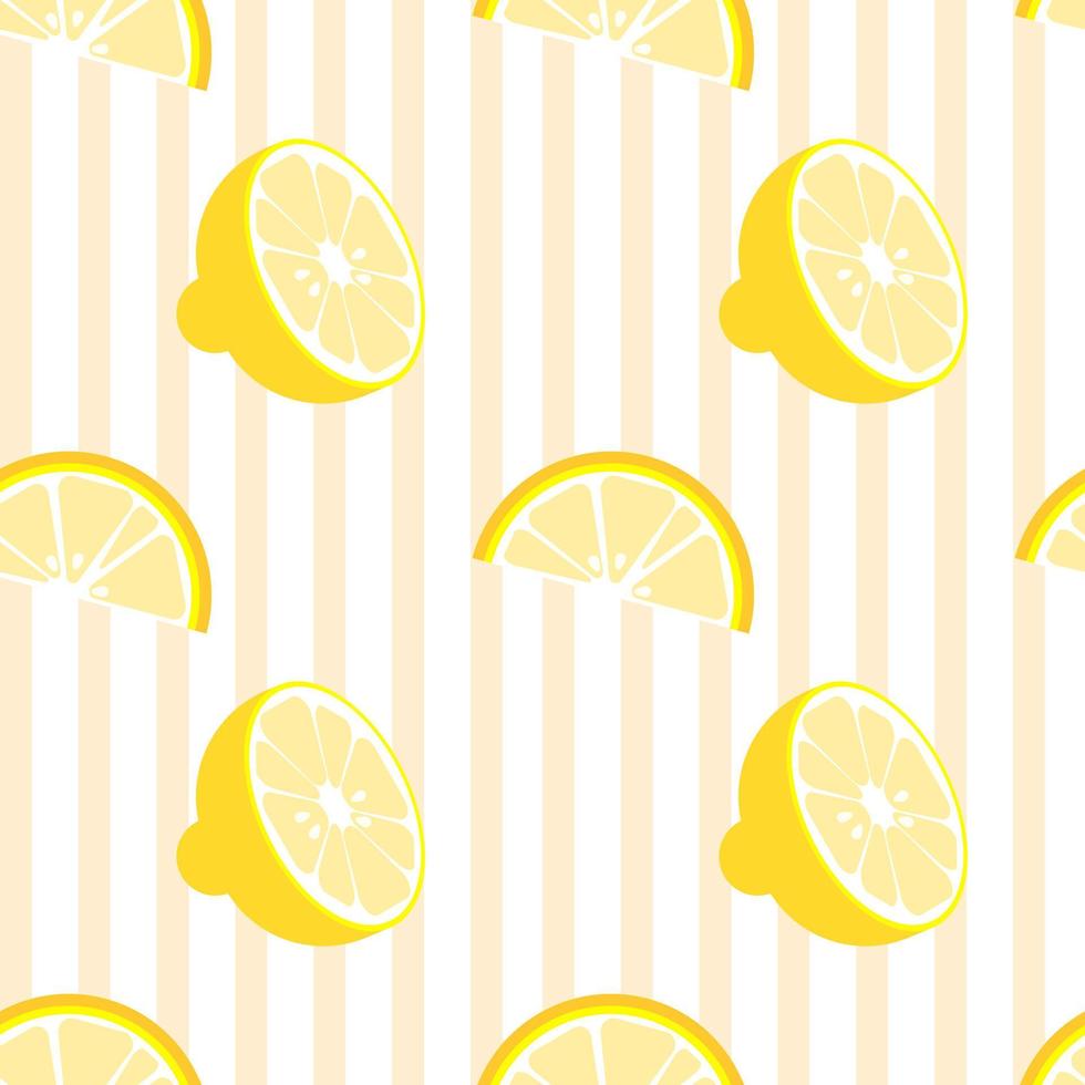 lemon on yellow pattern vector