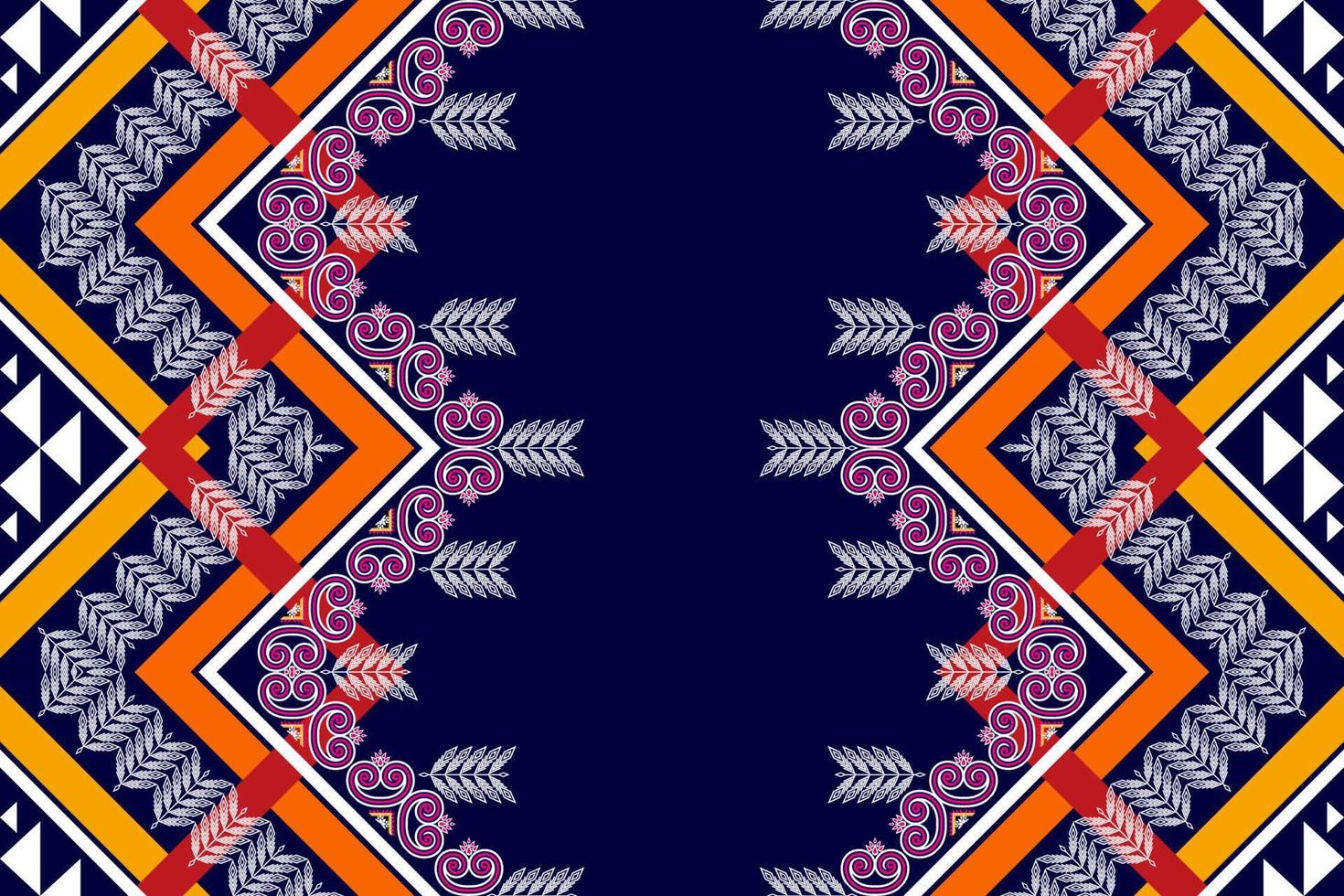 Ikat ethnic seamless pattern design. Aztec fabric carpet mandala ornaments textile decorations wallpaper. Motif tribal boho native turkey traditional embroidery vector
