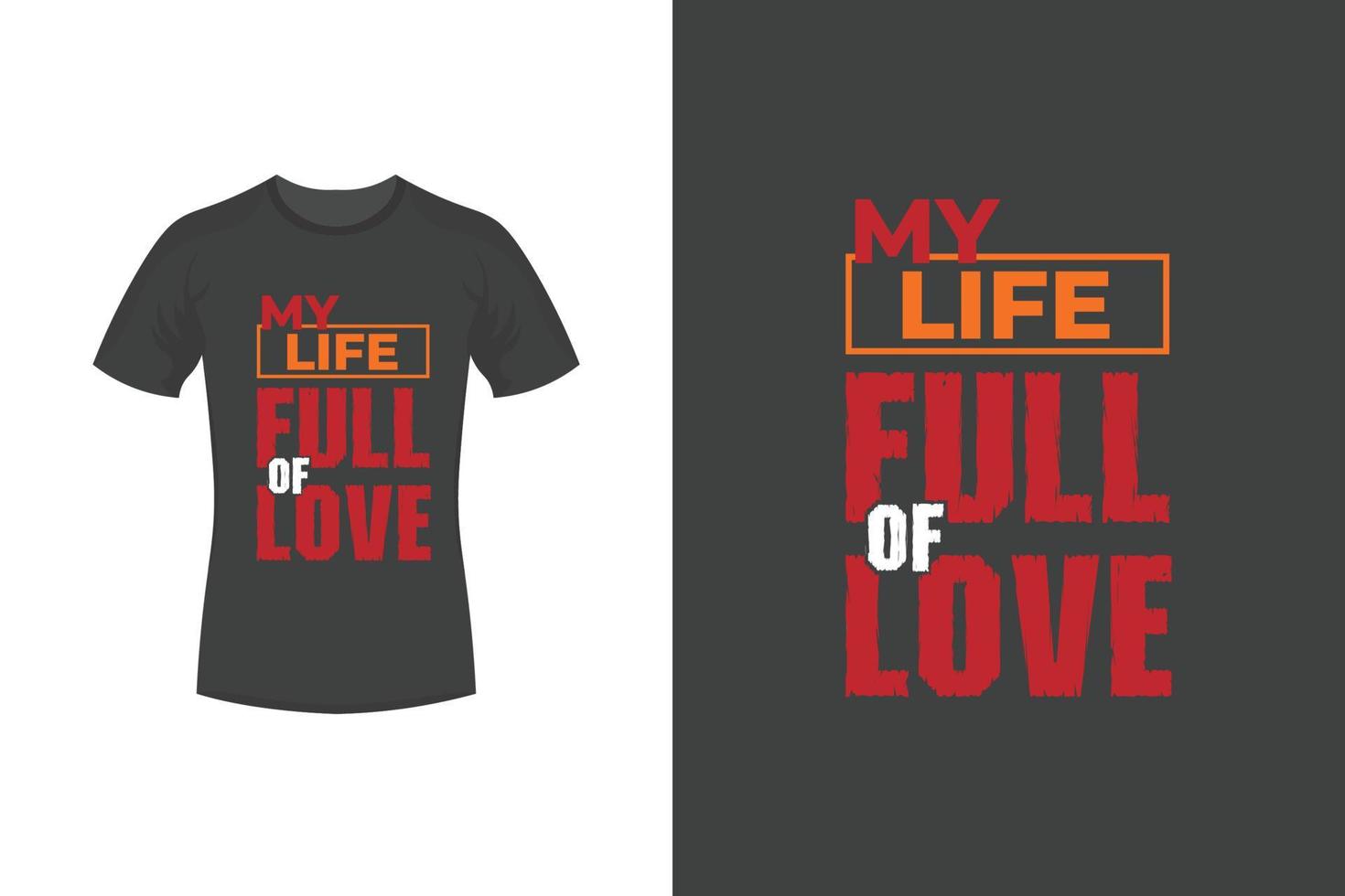 mi vida llena de vida citas motivacionales y diseño de camisetas tipográficas vector