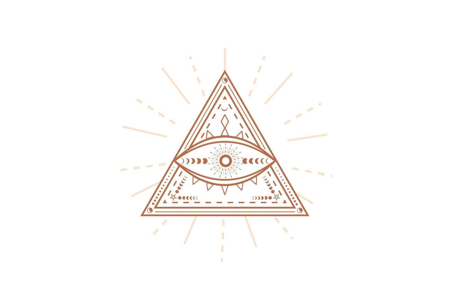 Sacred mystical god all seeing eye illuminati symbol illustration sacred geometry vector