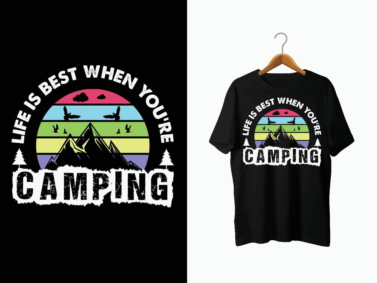 Camping T-Shirt Design. vector