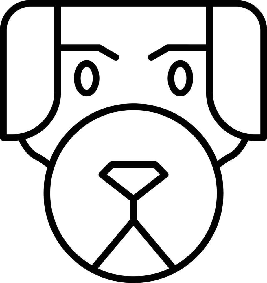 icono de contorno de perro vector