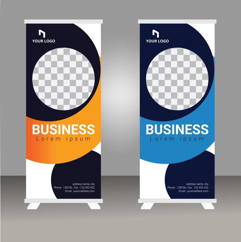 Roll up  banner design template, modern x-banner design vector