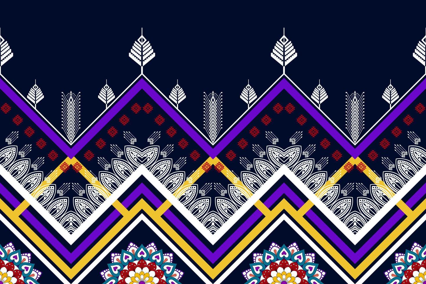 diseño geométrico abstracto étnico sin costuras. alfombra de tela azteca adornos de mandala decoraciones textiles papel tapiz. tribal boho motivo nativo pavo tradicional bordado vector fondo