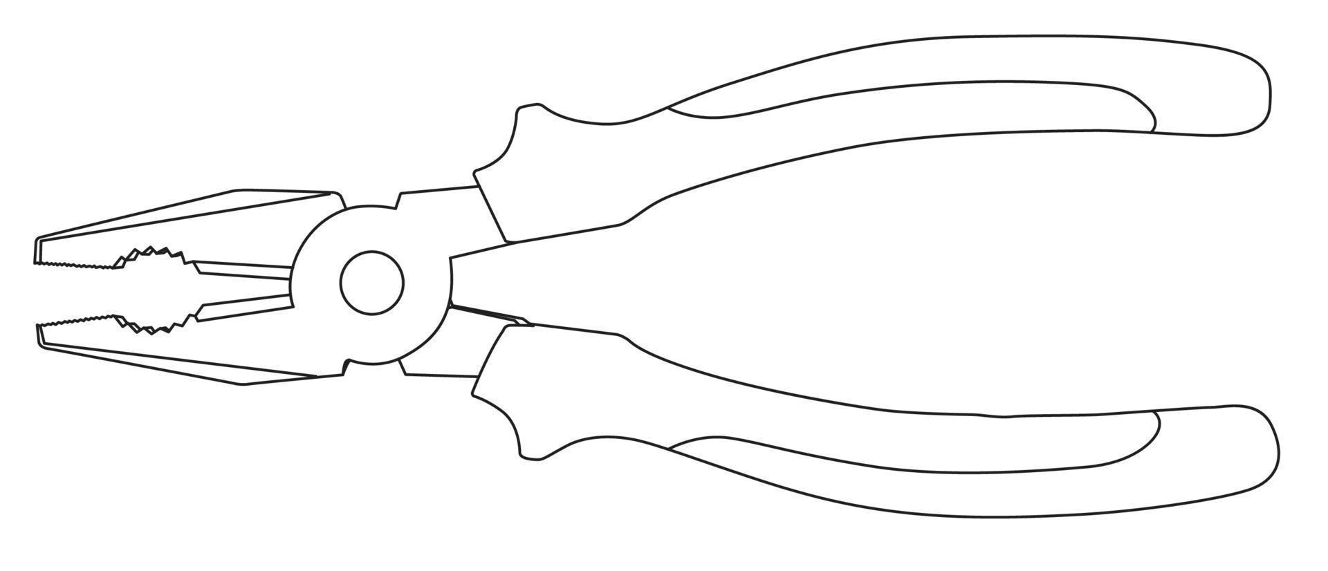 alicates dibujo esquema eps 10 vector