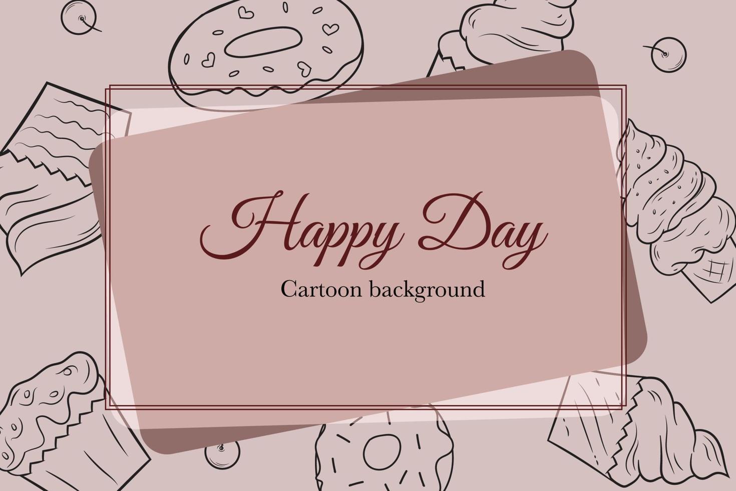 cute doodle food cartoon background card vector