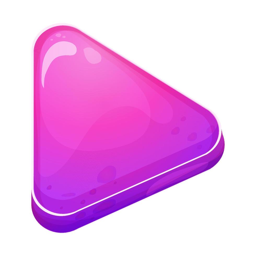 Play or start button fantasy in funny cartoon style isolated on white background. Game menu, interface design. ui asset vector