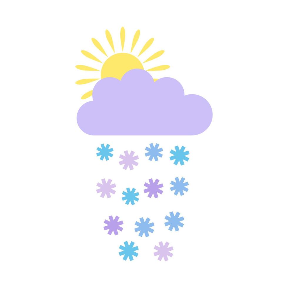 Cute winter snow cloud vector