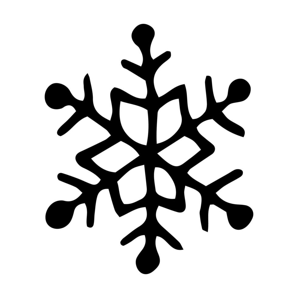 Simple vector doodle snowflake