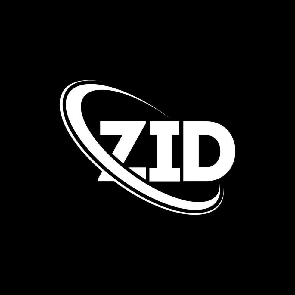 logotipo de zid. letra zid. diseño del logotipo de la letra zid. logotipo de las iniciales zid vinculado con un círculo y un logotipo de monograma en mayúsculas. tipografía zid para tecnología, negocios y marca inmobiliaria. vector